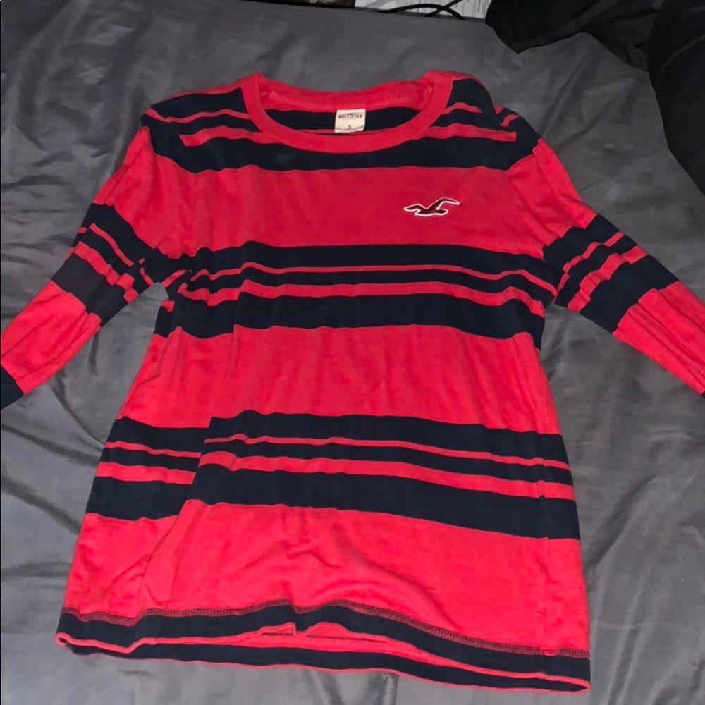 Mens Small Long Sleeve Hollister Red/Black Shirt
